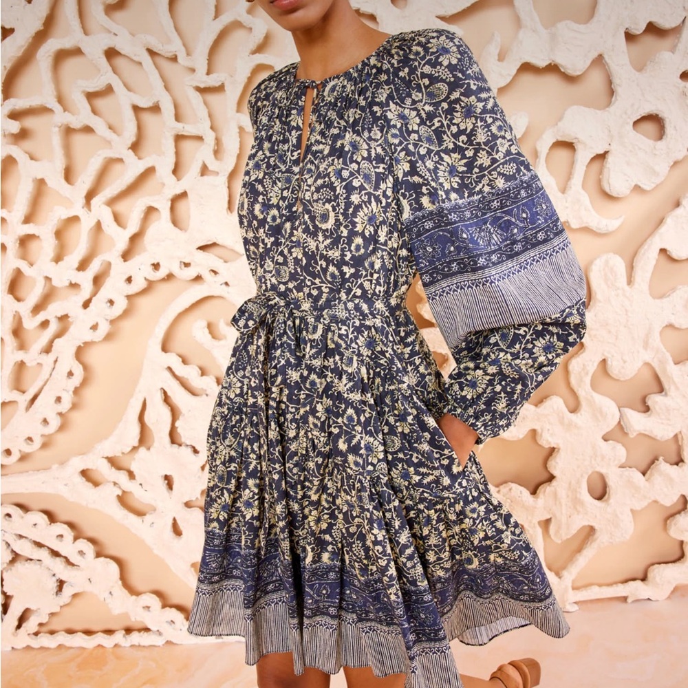 Ulla Johnson - NEW WITH TAGS Floral Blue and Cream Dress